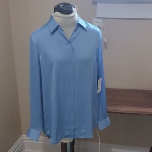 Equipment Essential blue silk charmeuse blouse NWT, size L